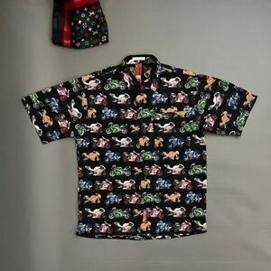 MARC ECKO Moto Racing Button Up Short Sleeve Club Shirt